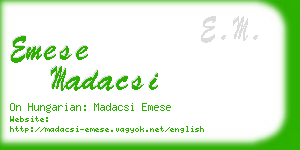 emese madacsi business card